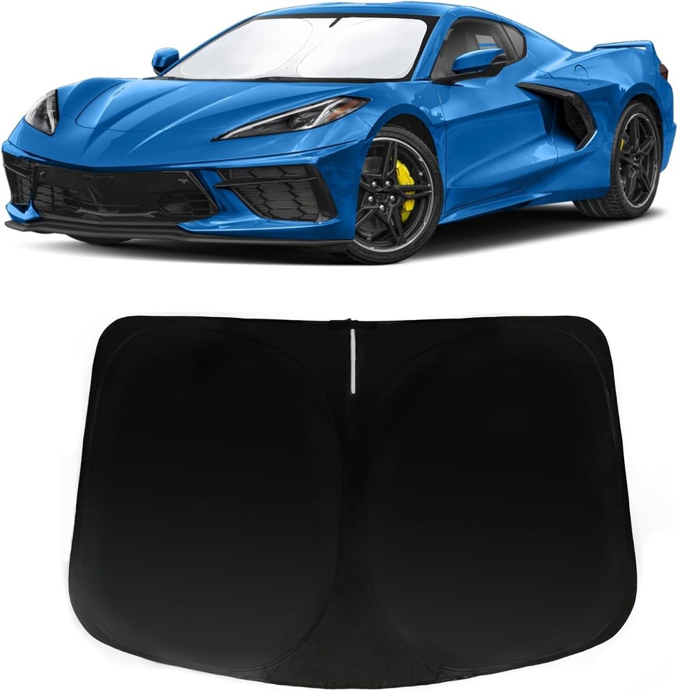 Windshield Sun Shade for Chevy Corvette C8 2020-2026, Blocks UV Rays (Not specif