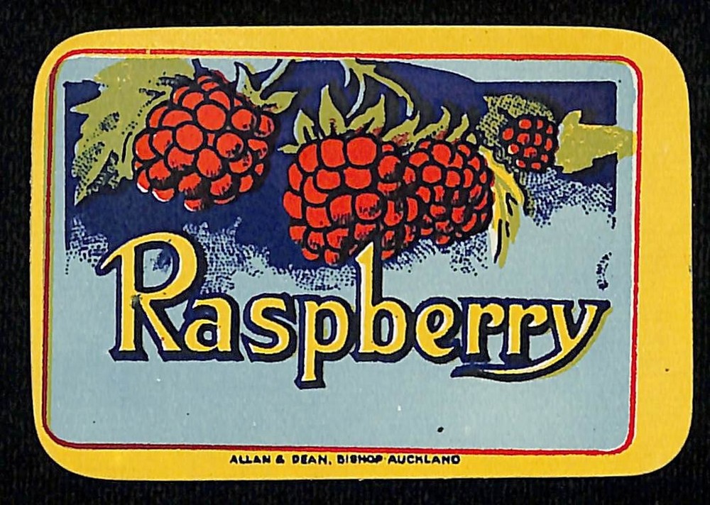 Raspberry Generic Original Label Allan & Dean Bishop, Auckland VGC