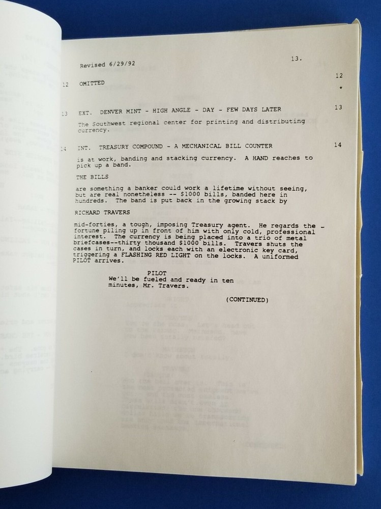 CLIFFHANGER original shooting script 1993 SYLVESTER STALLONE JANINE TURNER rocky