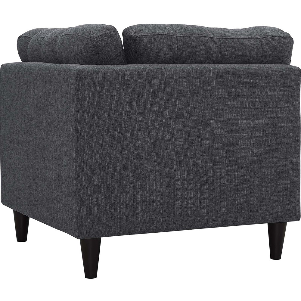 Modway Empress Upholstered Fabric Corner Sofa in Gray