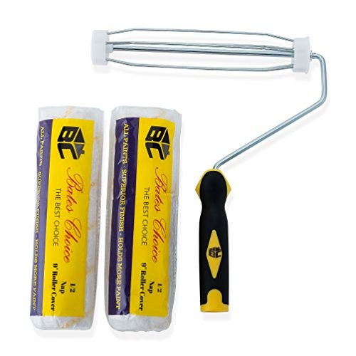 Bates - Paint Roller, 9 inch, Roller Frame with 2 Covers, Roller Naps 9 inch,