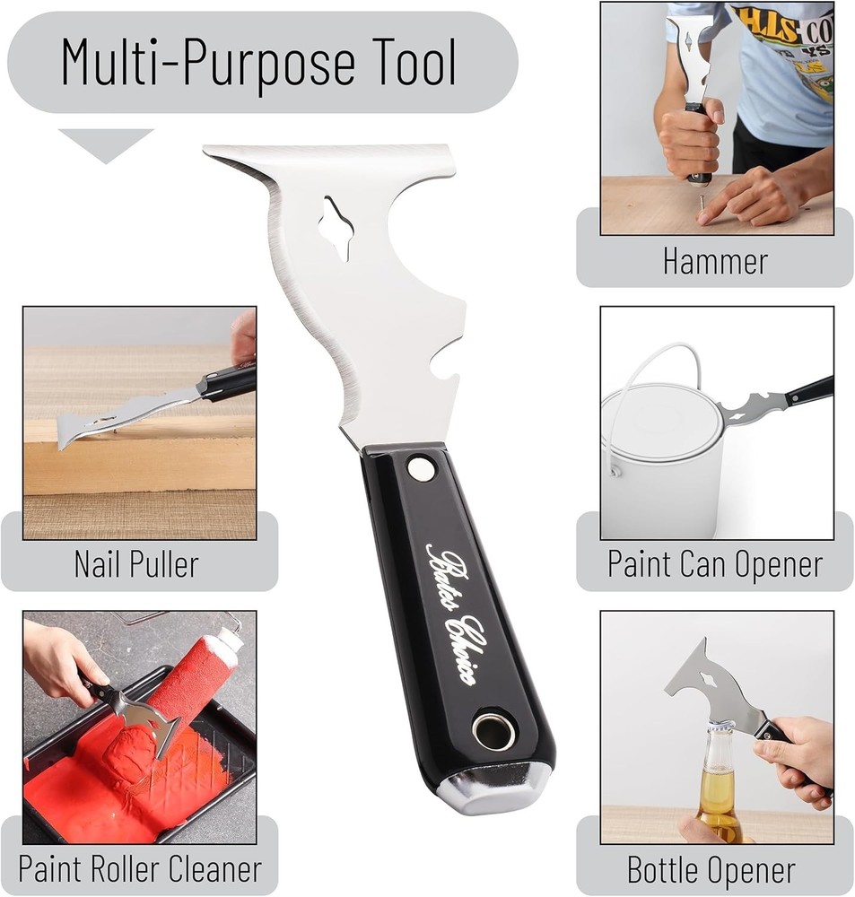 Bates 10-in-1 Paint Scraper - Versatile Tool for Painters & Surface Prep