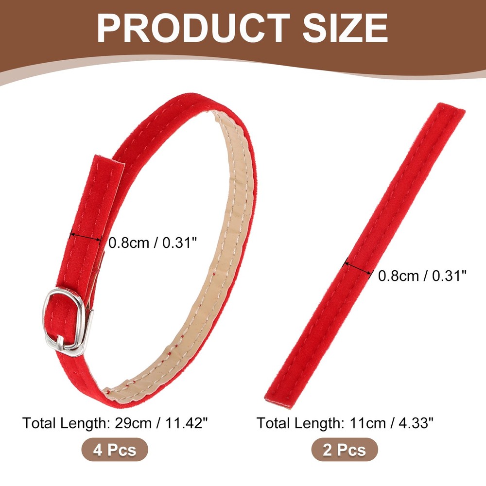 2 Pair Replacement Ankle Strap for Heels Shoe Bands, Matte Red