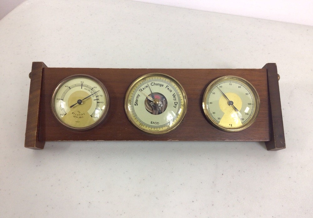Vintage EACO Wall Mount Weather Station Thermometer