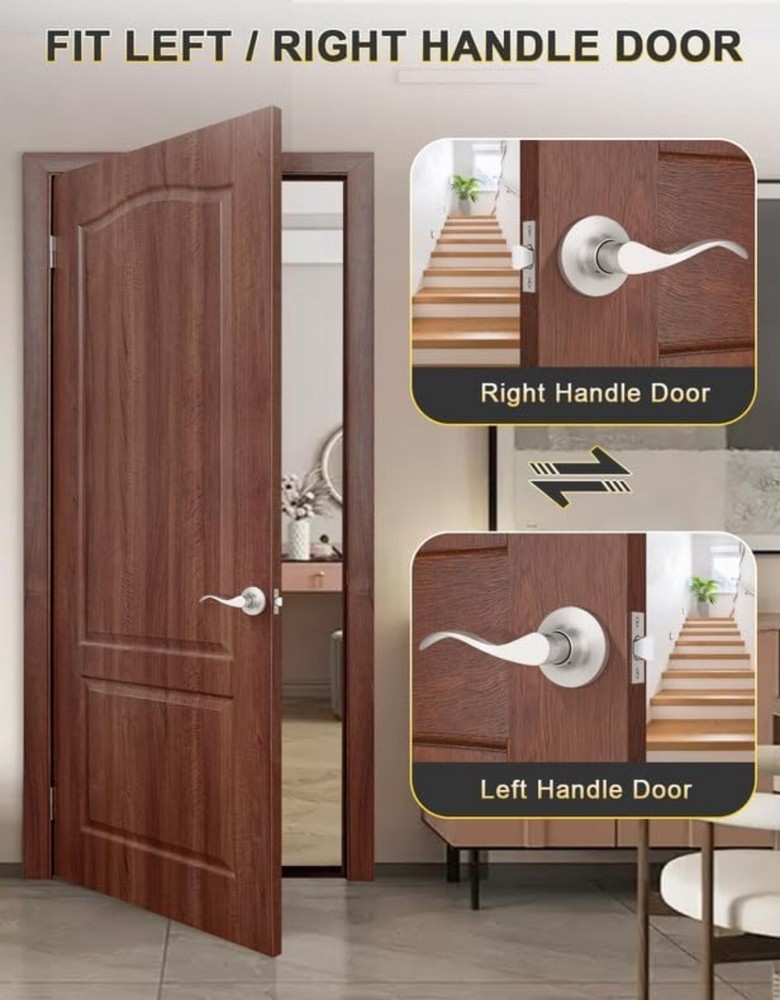 Pack Satin Nickel Modern Interior Passage Door Passage Function - Keyless 1