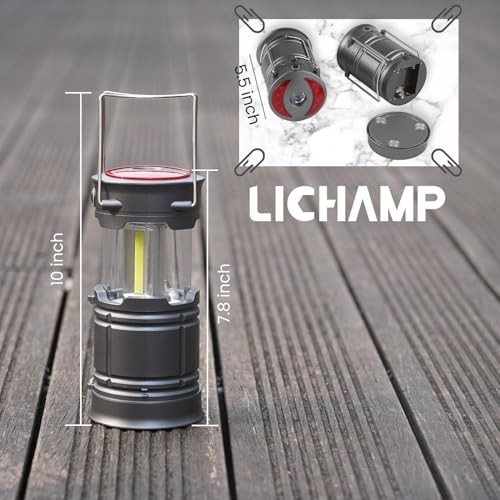 4 Pack LED Camping Lanterns, Battery Powered Lantern Flashlight COB Camp