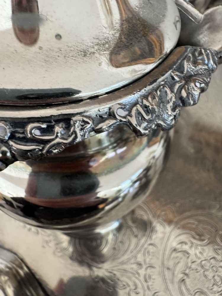 Birmingham 5 piece Tea set Silver on copper