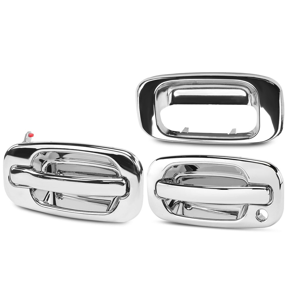 3x Chrome Front &Tailgate Exterior Door Handle for Chevy Silverado 1500 2500 GMC