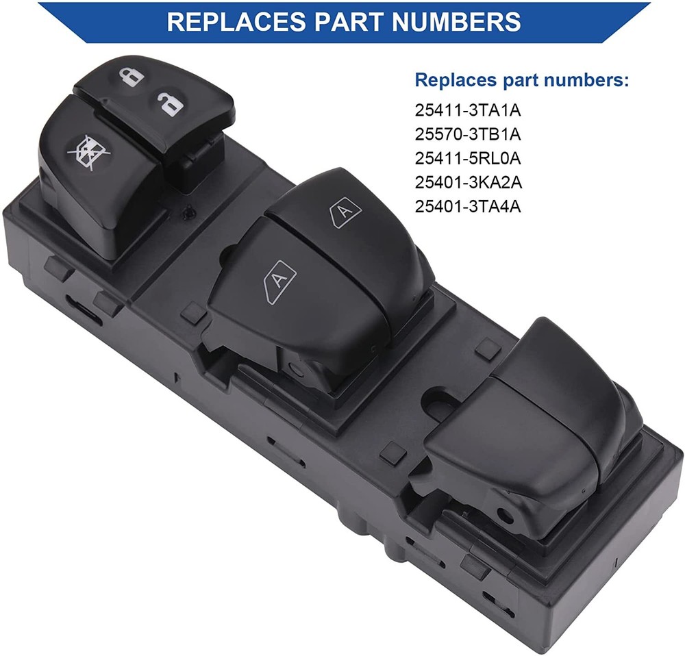 Window Control Switch for Nissan Altima Pathfinder Murano Maxima Kicks 2013-2020