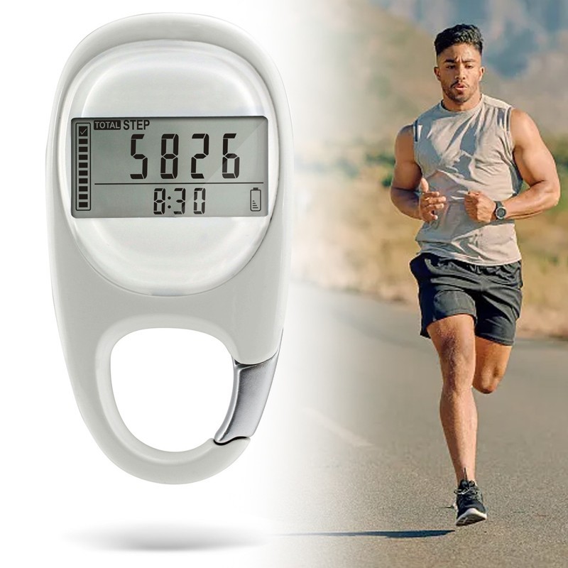Simple LCD Display Walking Step Counter Clip on Step for Walking 3D Pedometer