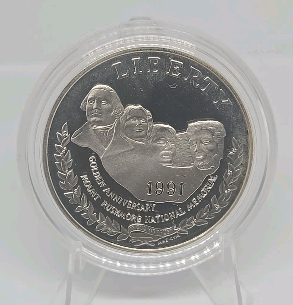 1991 Mount Rushmore Commemorative Silver Dollar Proof Coin