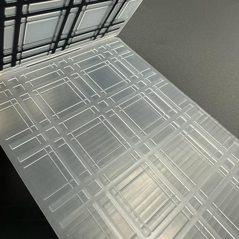 3D Plastic Embossing Folder Template Classic Checkered pattern1 Texture A6 Si...