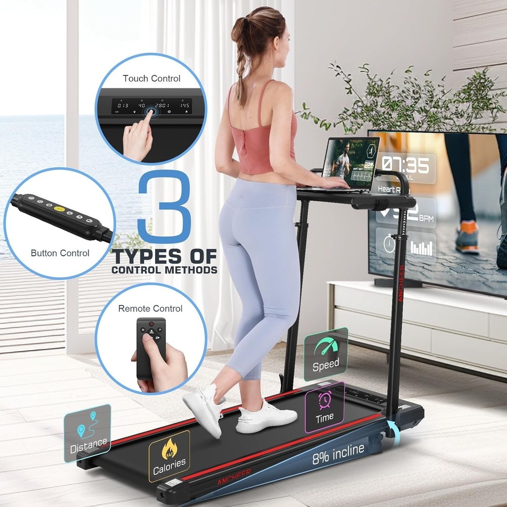 Foldable Under Desk Treadmill for Home Use, Remote-Controlled with LED Display#