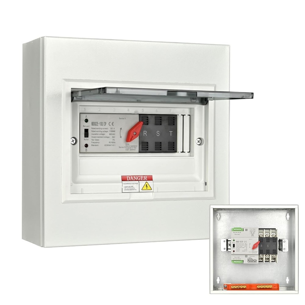 Automatic Transfer Switch, 50 Amp 3 Pole Auto Transfer Switch for Home Generator