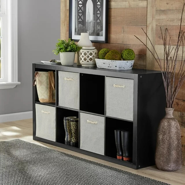 Large 8-Cube Open Storage Organizer Shelves Bookcase, Easy Assembly, Black
