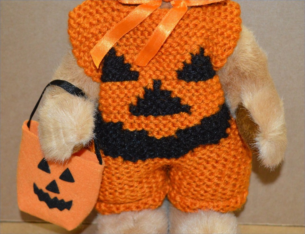G.A.C. Brown Pumpkin Teddy Bear 10.5" New