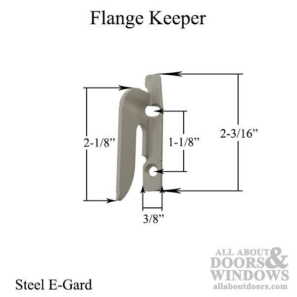Sash Lock Hook, Flange Keeper, Left Hand - Steel E-Gard
