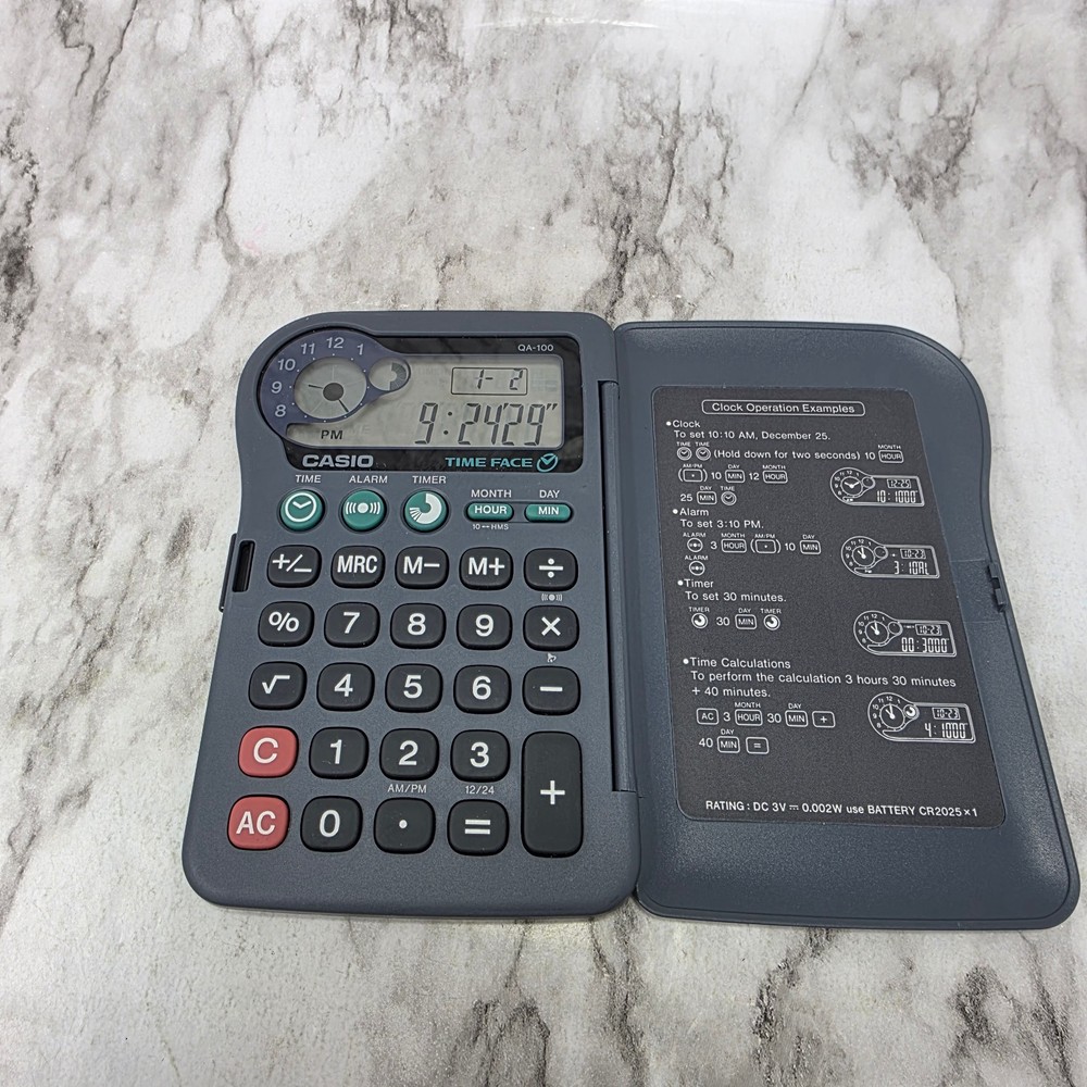 Casio QA-100 Time Face Calculator Timer & Alarm