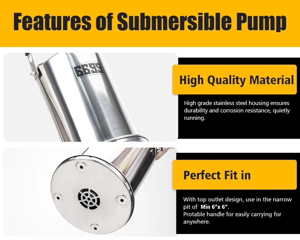 6699 Tankless Water Heater Flush Kit Includes 1/3HP Stainless Steel Sump Pump...