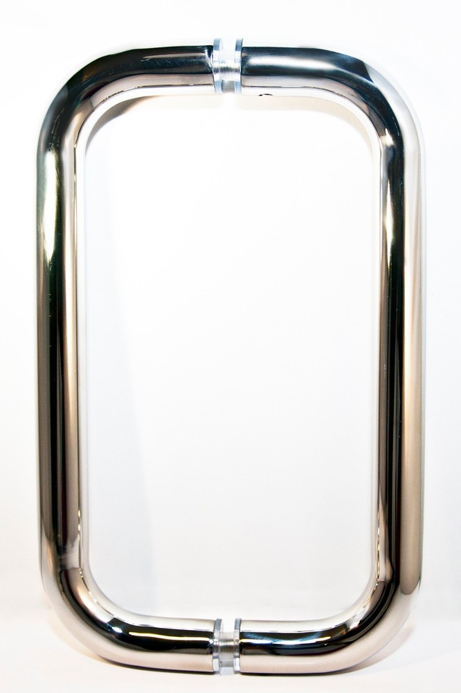 8" CHROME - Shower Glass Door Pull Handle -  Back to Back Frameless