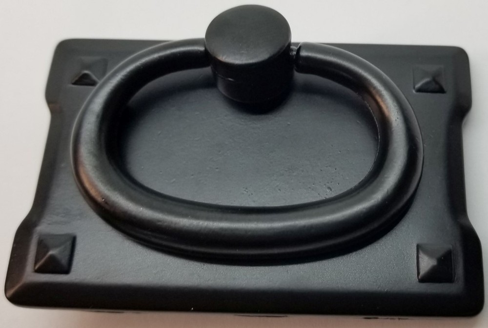 Flat Black Single Horizontal Mission Style Drawer Pull zinc alloy cast antique