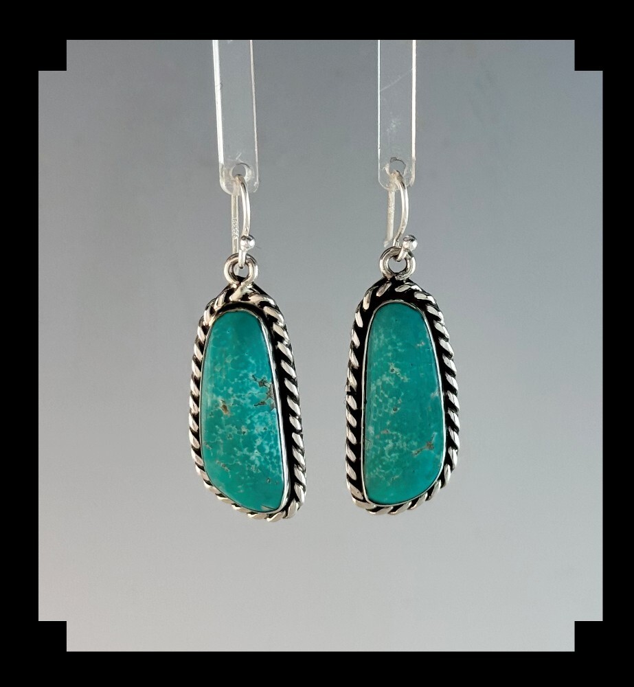 Sterling and Chinese Turquoise Earrings