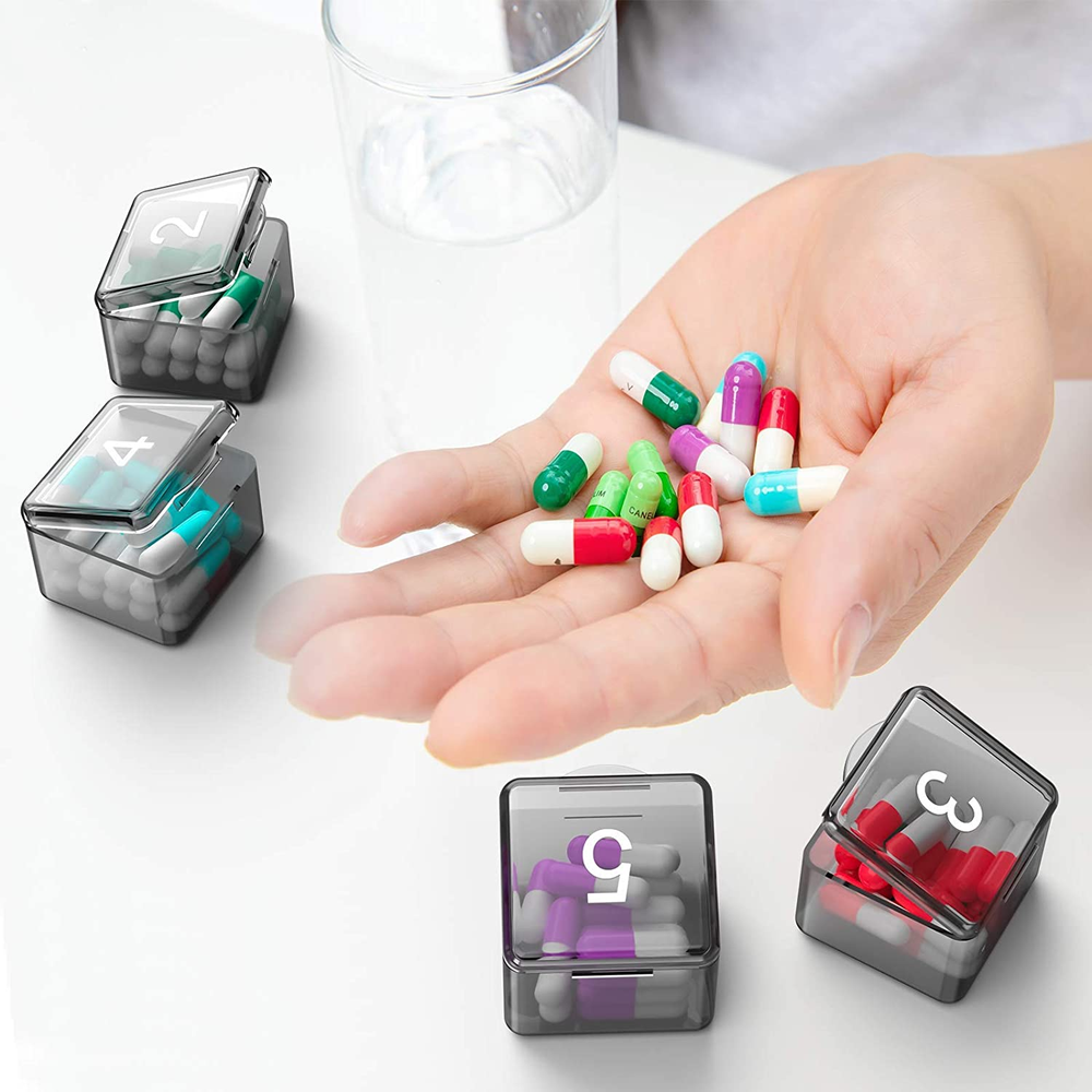 Monthly Pill Organizer Once a Day - 30 Day Pill Organizer Box - Squeeze to Op
