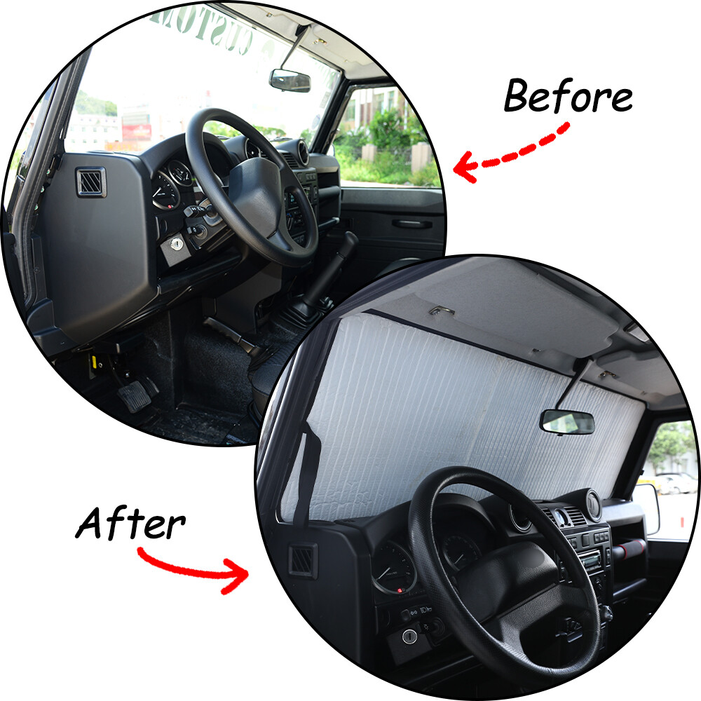 Front Windshield Sun Shade Shield Cover Visor For Land Rover Defender 2004-2018
