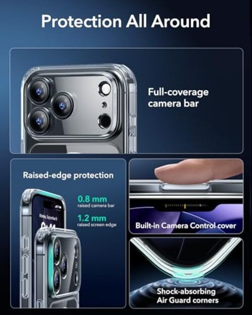 for Case, Camera Control, Compatible with MagSafe, iPhone 17 Pro Max A-Clear