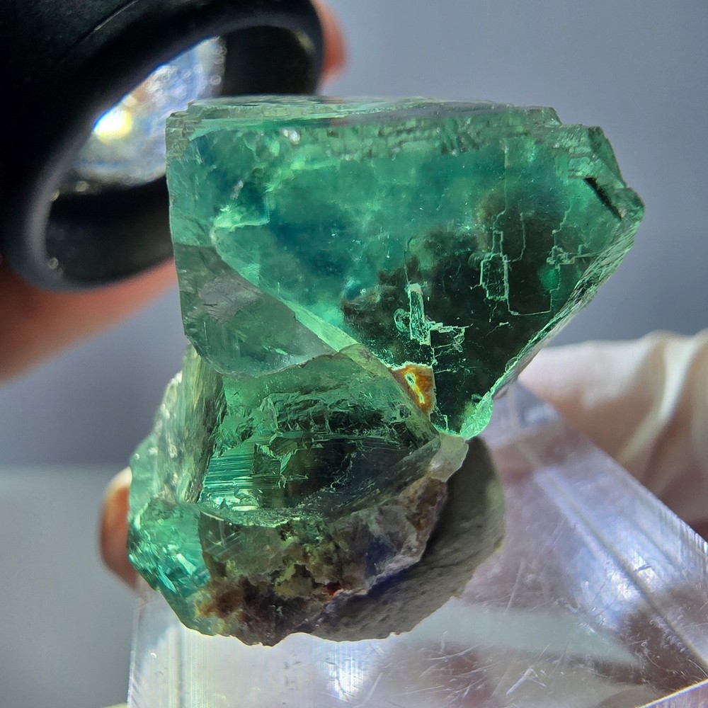 Phantom Fluorite Cube Specimen, parquetted green Okorusu, Namibia 27*20*19mm