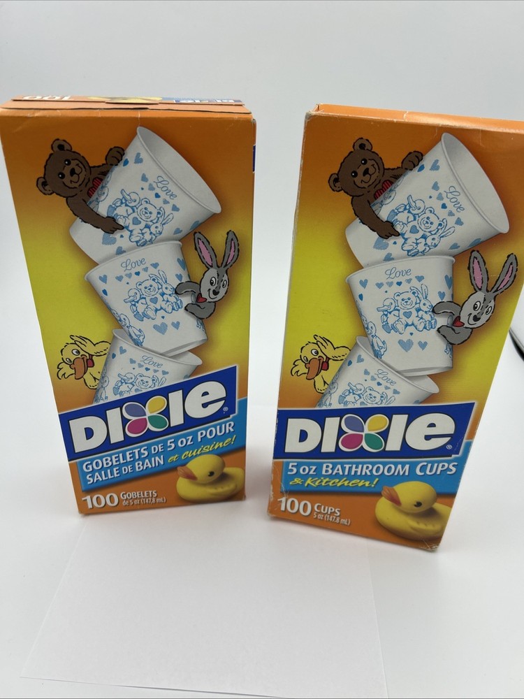 Dixie 5oz Disposable Cups New And Open Box (172) Brown Bear Rabbit Duck