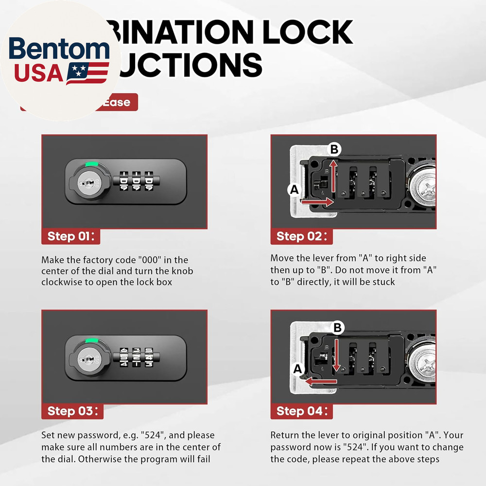 Fireproof Lock Box with Key and Combination Lock, Fire Safe Document Box, Portab