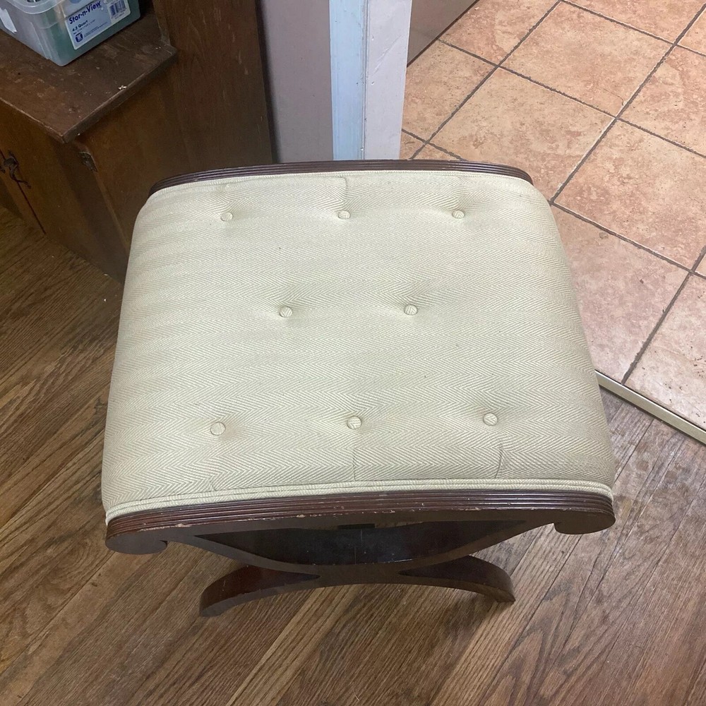 Nice Kindel Walnut 4 Legs Stool, Good Condition