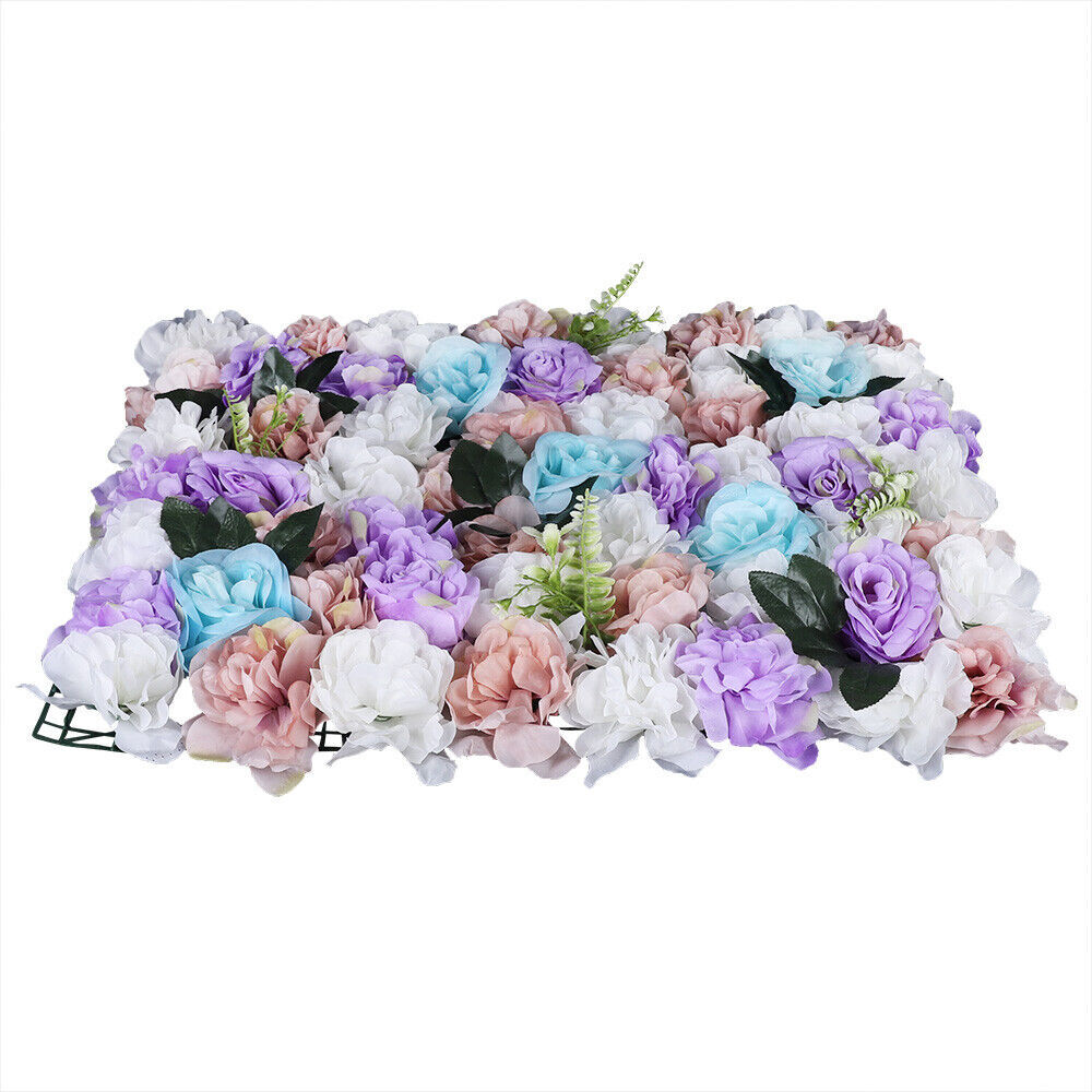 12 Pcs Artificial Flower Grid Panels DIY Flowers Wall Frames Plastic Flower Wall