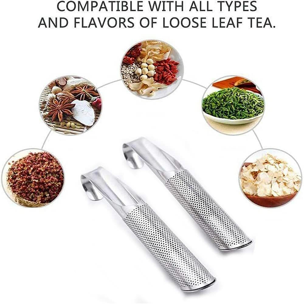 Stainless Steel Tea Infuser Strainer Obsterm Steeper Tea Diffuser w/ Hook Hanger