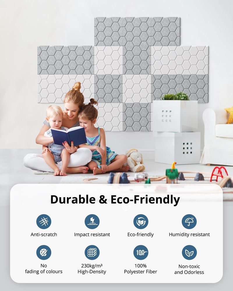 Soundproof Panel, Self-Adhesive Acoustic Wall Panel Highly Acoustic Wall Pane...