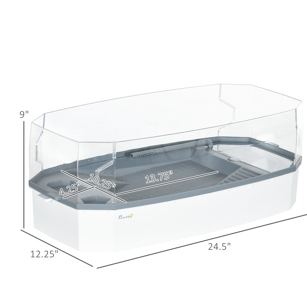 PawHut Turtle Tank Turtle Aquarium w/ Basking Platform Pump Filter Layer