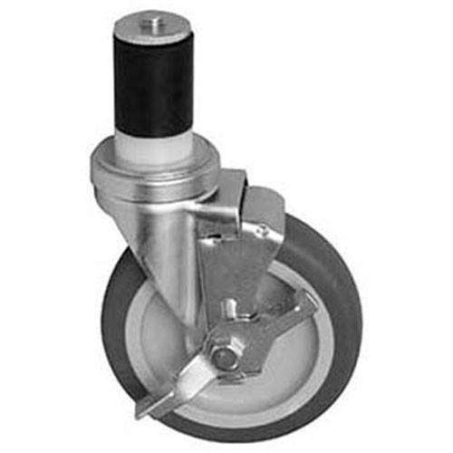 Component Hardware CMS4-5RBB Caster 5" Rubber Stem Swivel 1000lb Brake