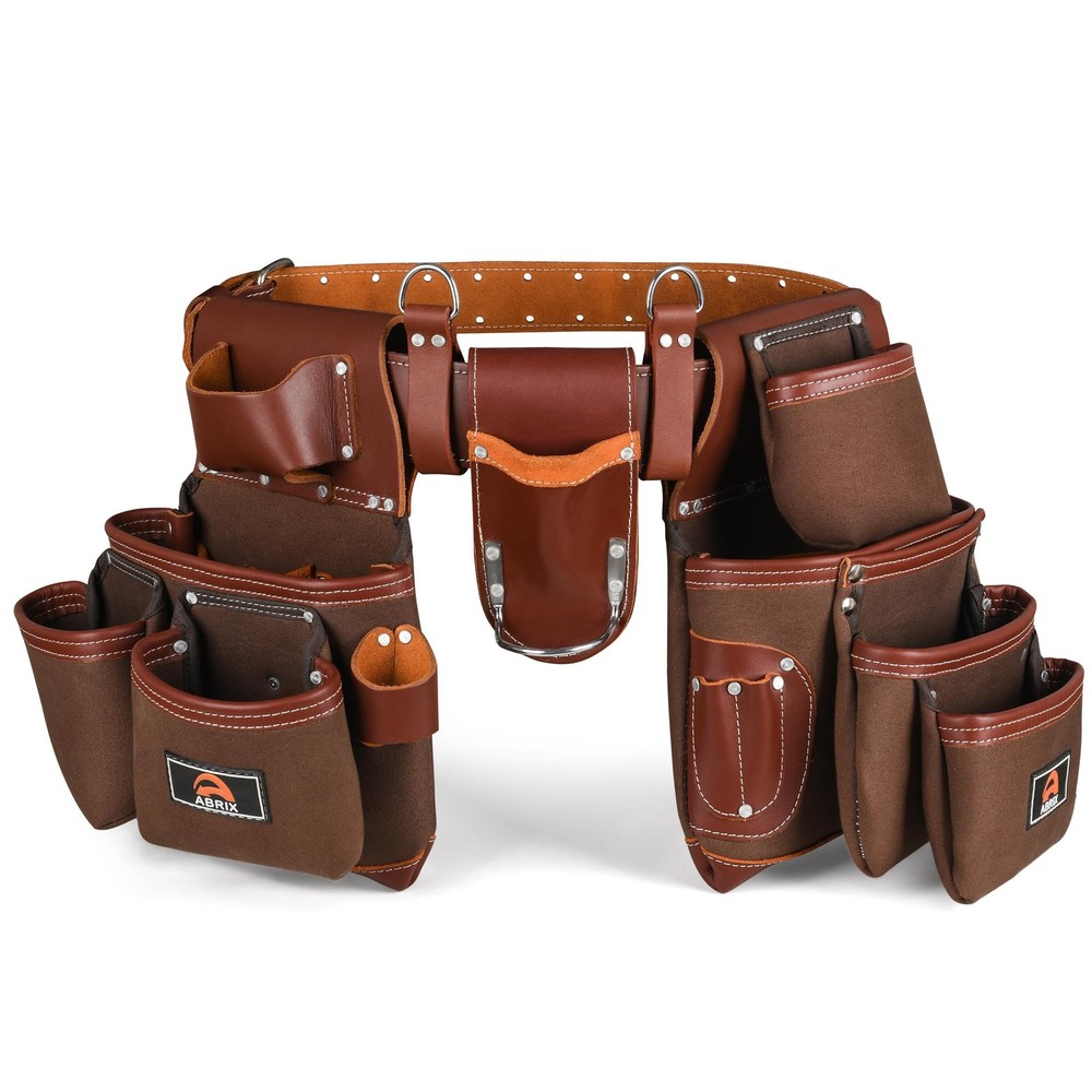ABRIX Nylon Leather Tool Belts for Men Carpenter Tool Belt – Tool Pouch He