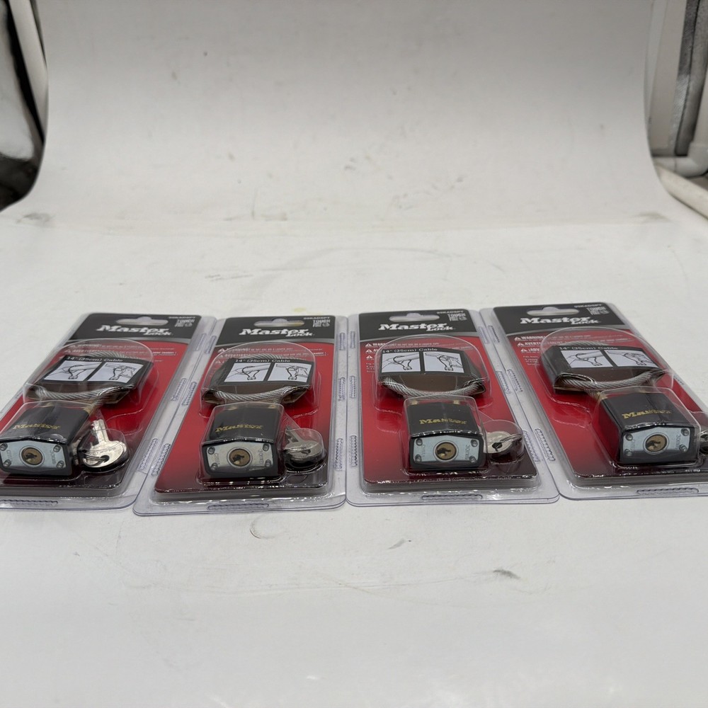 4 Pack Steel Cable Gun Lock, 14-In. Keyed Alike