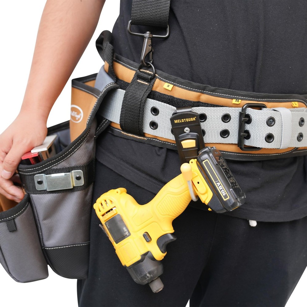 MELOTOUGH Tool Belt Hook Holster Cordless Drill with yellow 5pcs