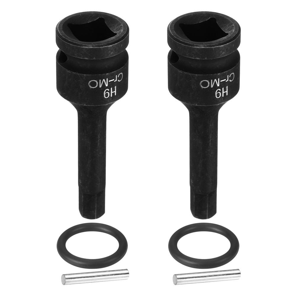 2pcs 1/2" Drive Impact Hex Bit Socket 9mm Metric CR-MO Steel Hexagonal Socket