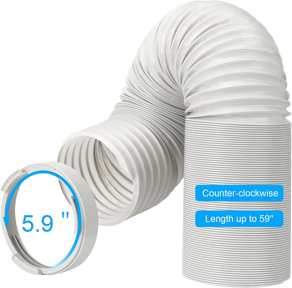Portable Air Conditioner Hose Kit AC Hose with Adapter 5.9" Dia 59" Length Flexi