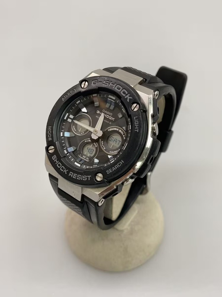 CASIO Watch Digital Analog Rubber BLK BLK gst w300