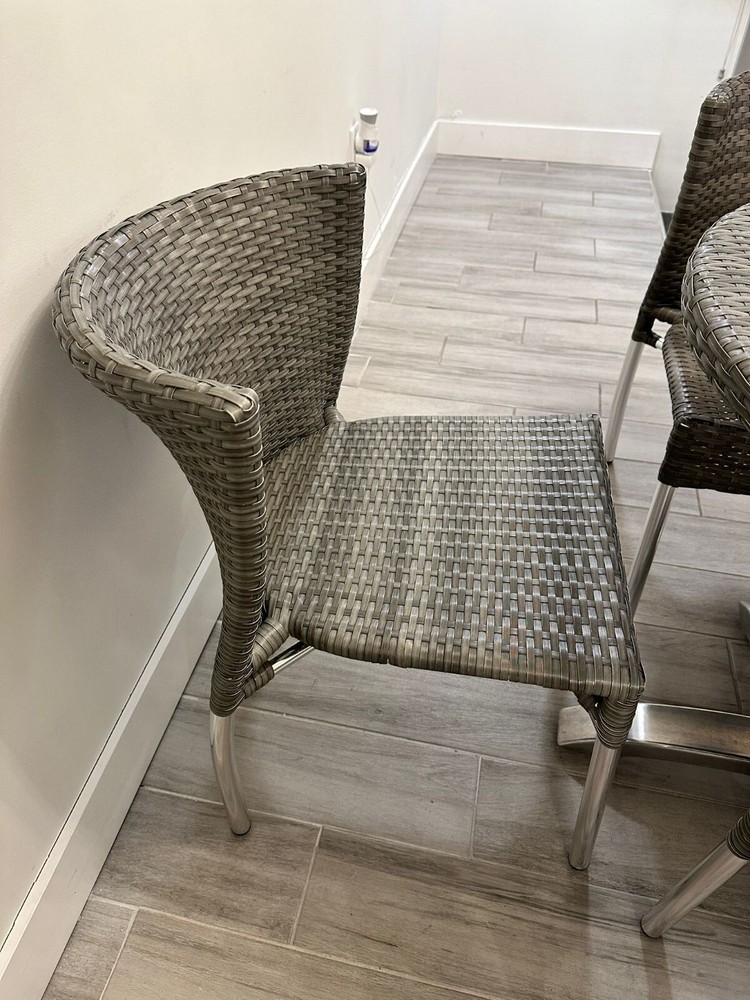 Gerald Beige Round Dining Table & Chairs x 4 Used Outdoors/Balcony