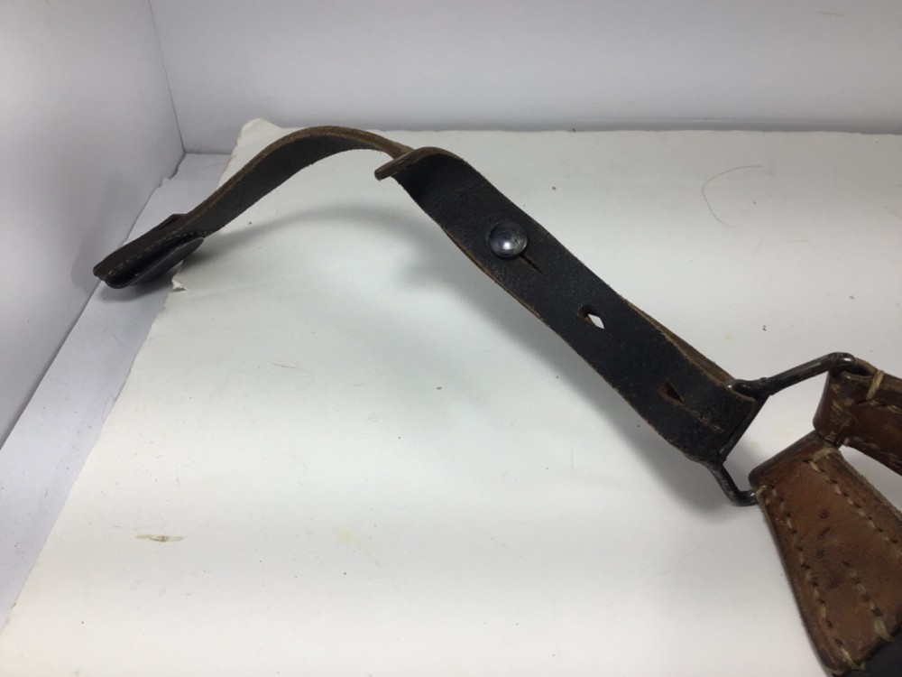 Post WW2 Austrian Y- Strap Leather Suspenders - 1959