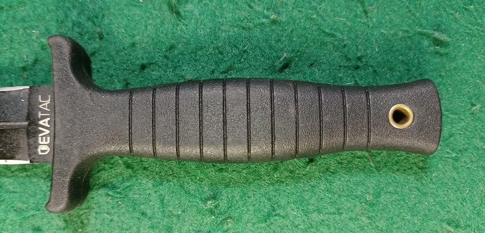 EVATAC Double Edge Dagger, With Black Hard Molded Handle, And Sheath
