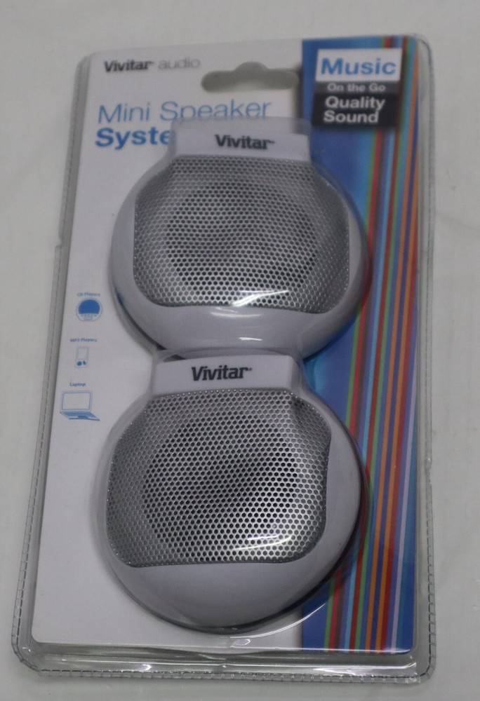 Vivitar Compact Speaker System #V03017 White Brand New