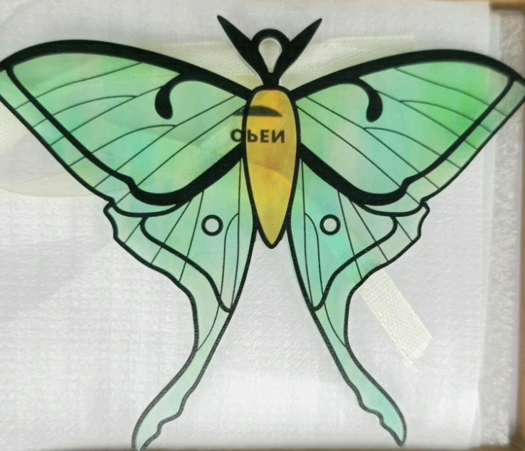 Butterfly Ornament, Acrylic, Green, New