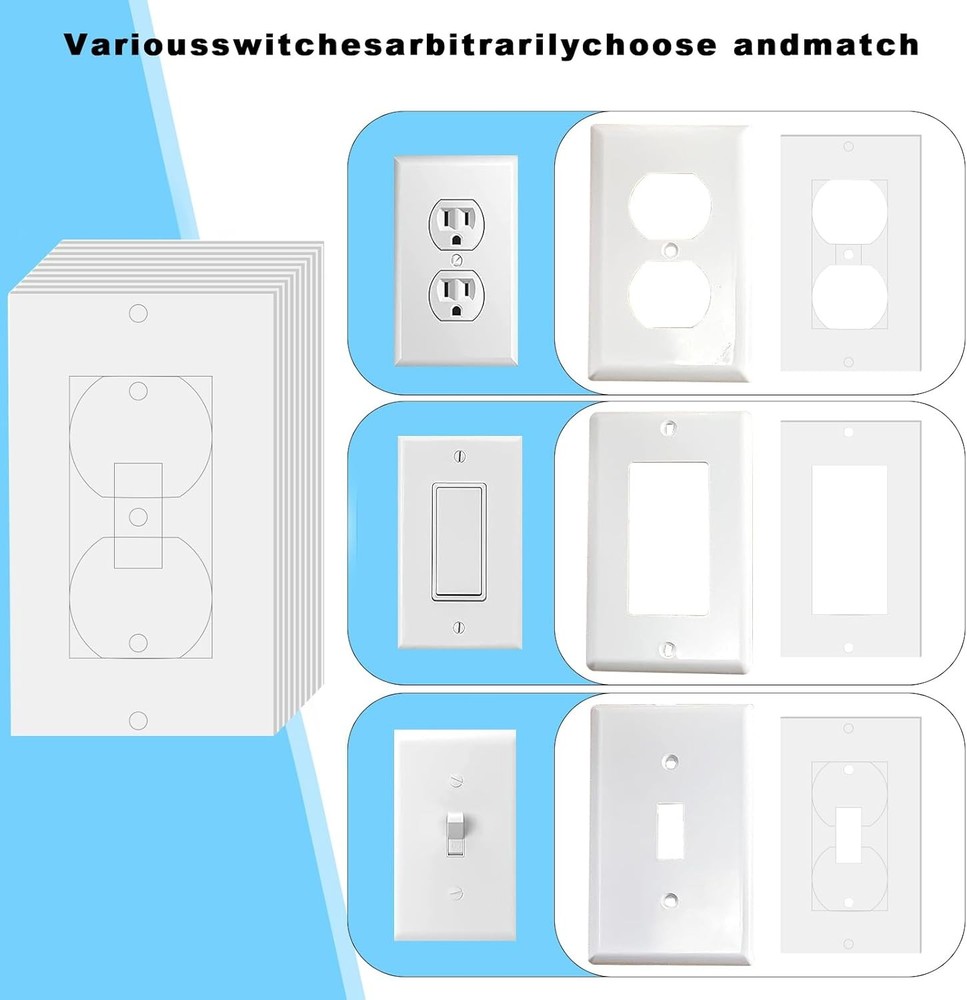 30 Pcs Electrical Outlet Insulation Pads, Insulators and Draft White